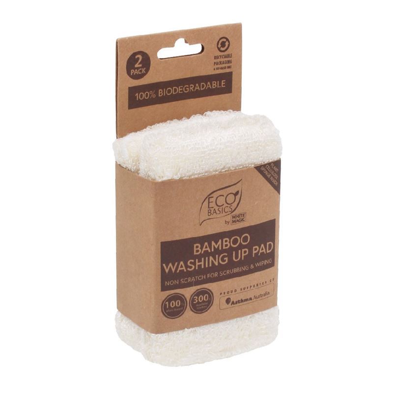 White Magic – Eco Basics Bamboo Washing Up Pad Pack of 2