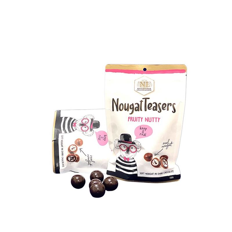 Nougat Limar – NougaTeasers Frutty Nutty Dark Chocolate 150g Bar(Made in Australia)