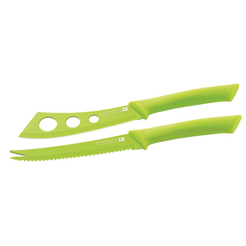Scanpan – Spectrum Soft Touch Coloured Handle Cheese Knife set Green
