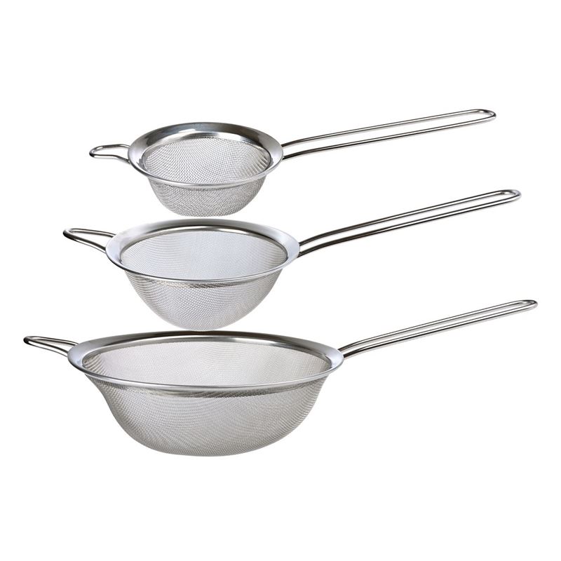 Benzer – Cuisine Essentials Fine Mesh Stainless Steel Strainer Set of 3