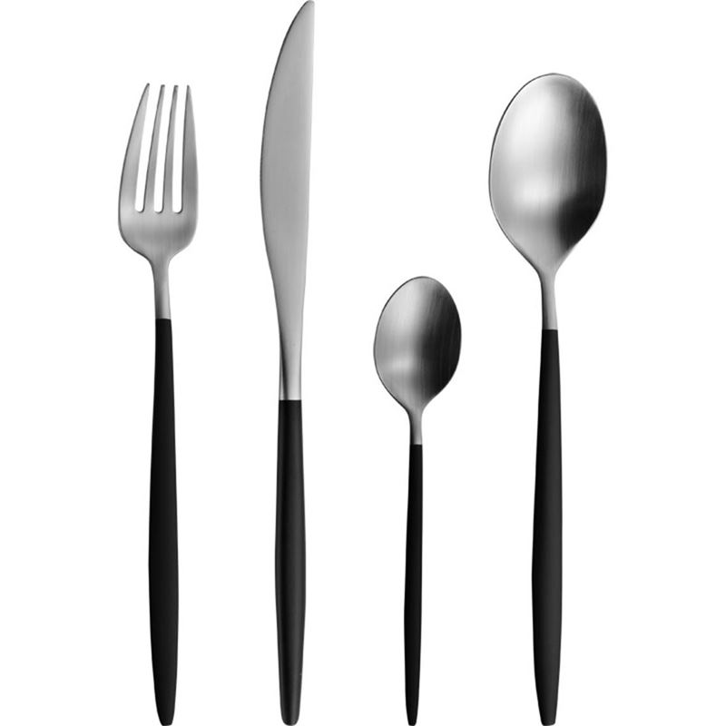 Zuhause – Kartel Premium Brushed Steel & Black Cutlery Set 24pc