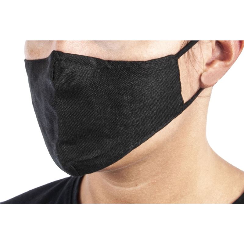 Pure Linen Fabric Fashion Face Mask Black – Non-Medical Child