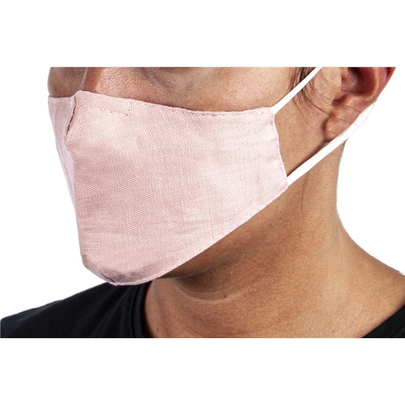 Pure Linen Fabric Fashion Face Mask Crystal Pink – Non-Medical Child