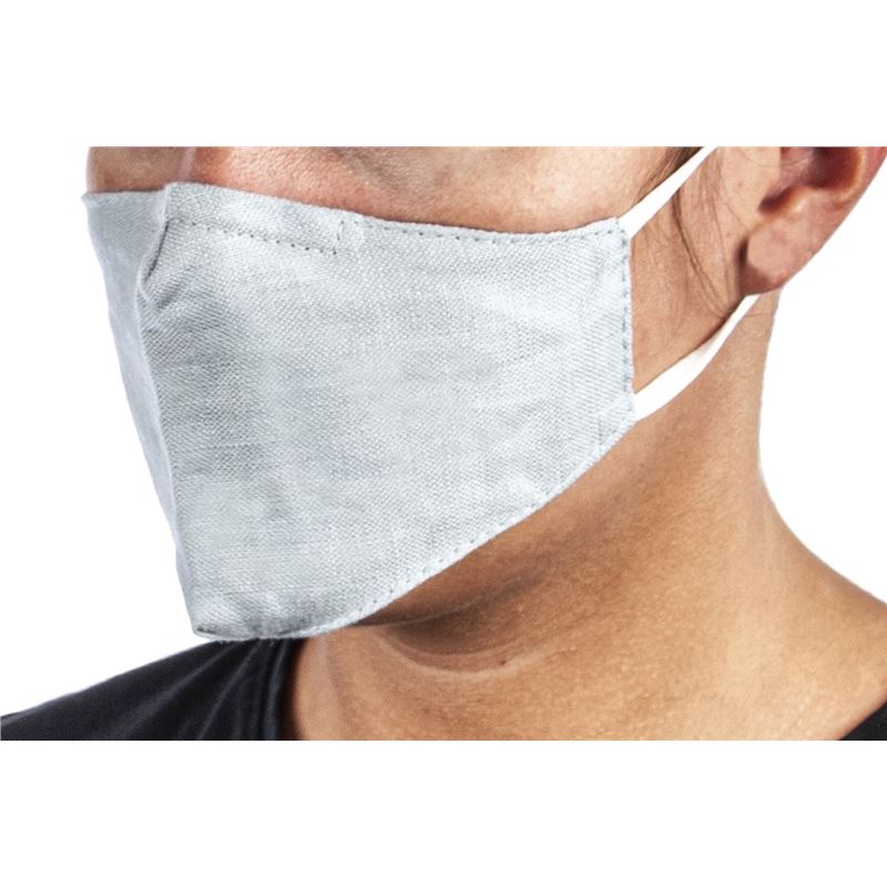 Pure Linen Fabric Fashion Face Mask Cool Grey – Non-Medical Child