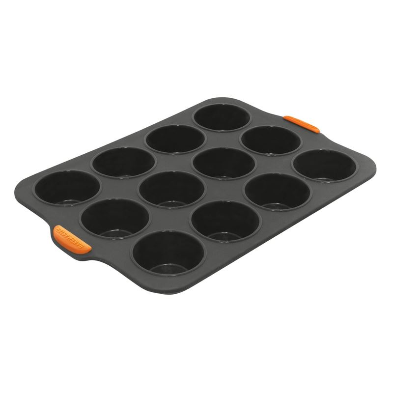 Bakemaster – Silicone 12 Cup Muffin Pan Grey