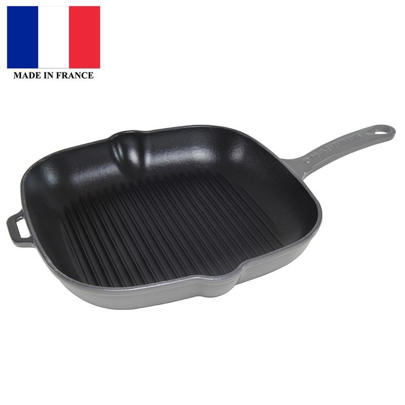 Chasseur Cast Iron – Celestial Grey Square Grill 25cm (Made in France)