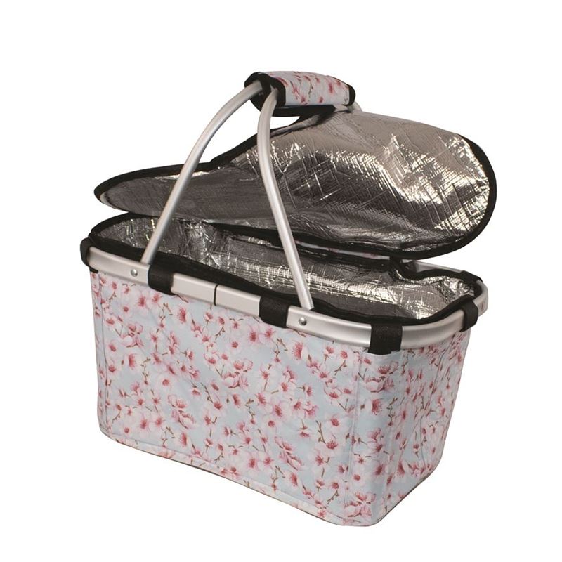 Karlstert – Two Handled Foldable Carry Basket with Zip Lid Blossoms