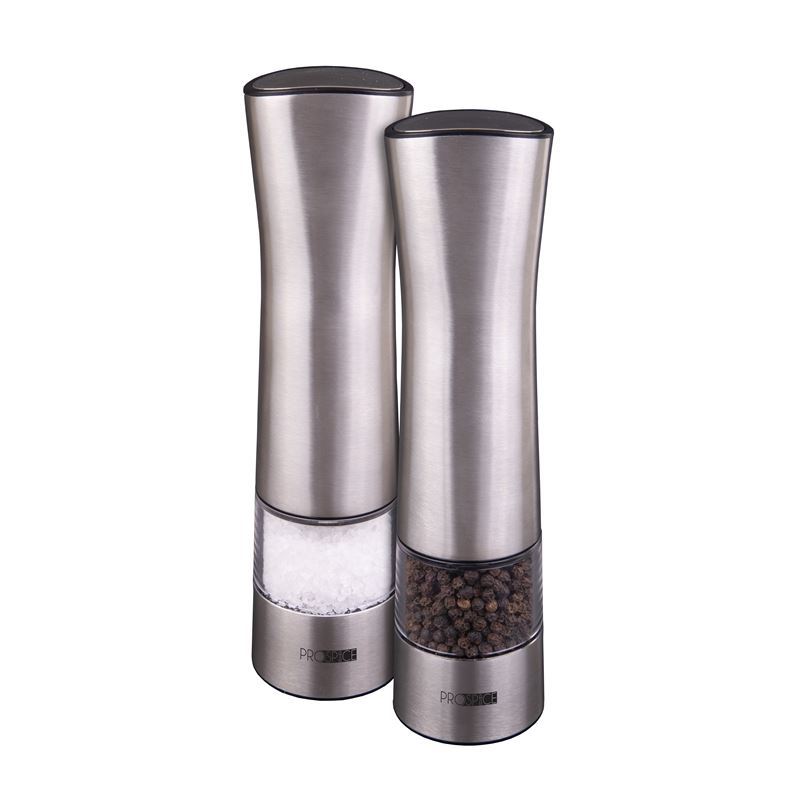ProSpice – Apollo Stainless Steel Salt and Pepper Battery Operated Mill Set 21.5cm