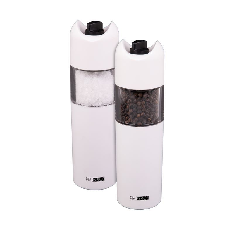 ProSpice – Horizon White Salt and Pepper Battery Operated Mill Set 18cm