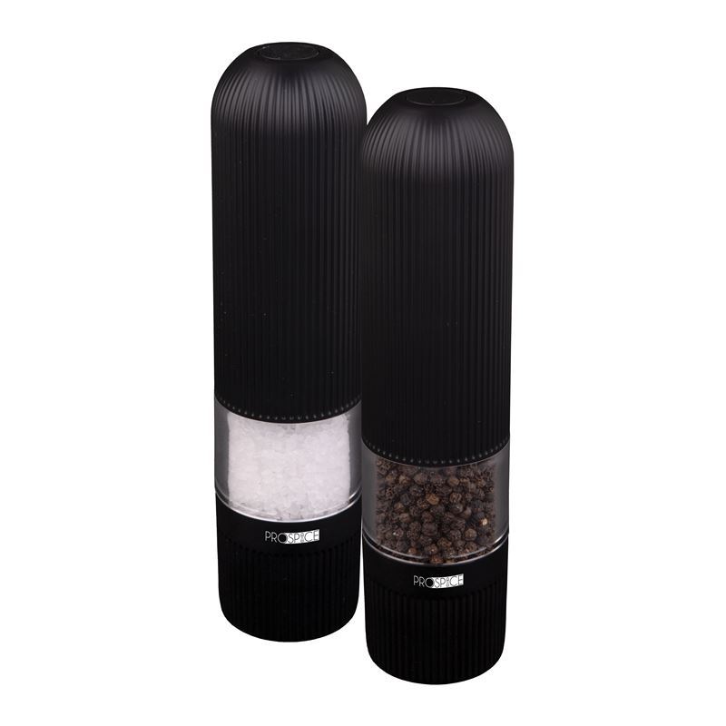 ProSpice – Linear Black Salt and Pepper Battery Operated Mill Set 20.5cm