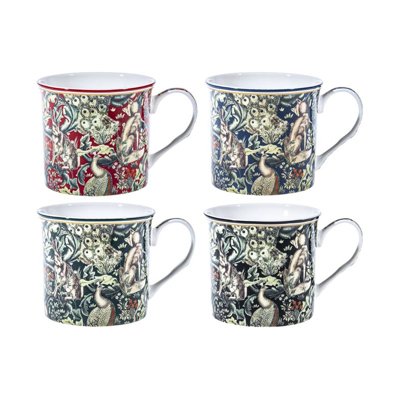 William Morris by Nostalgic Ceramics – Fine China Woodland Tapestry Mug 270ml set of 4