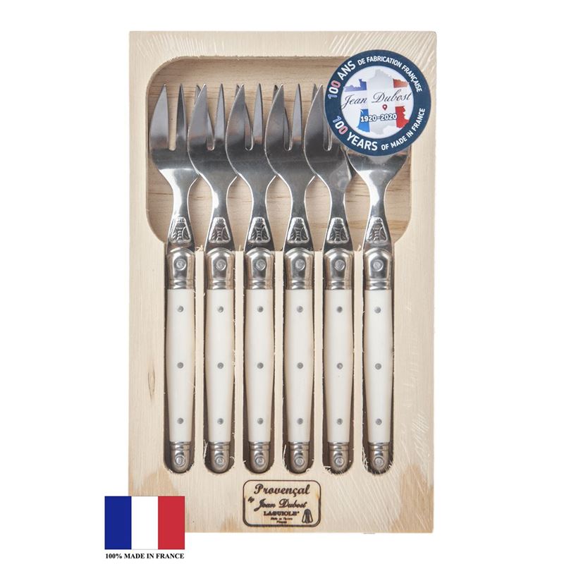 Laguiole by Jean Dubost – Authentic French Made Provencal Ivory 6pc Cake Fork (Made in France)