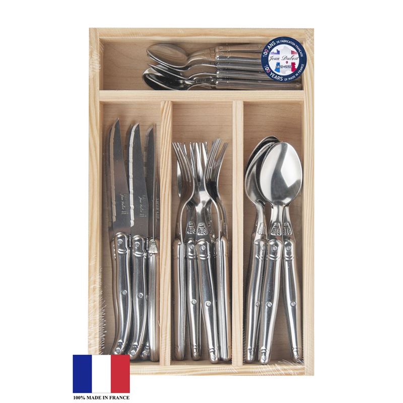 Laguiole by Jean Dubost – Authentic French Made Provencal Stainless Steel 24pc Cutlery Set (Made in France)