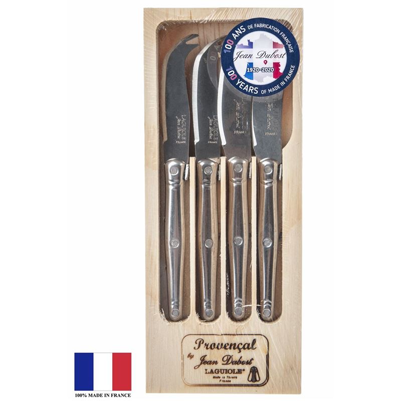 Laguiole by Jean Dubost – Authentic French Made Provencal Stainless Steel 4pc Mini Cheese & Butter Set (Made in France)