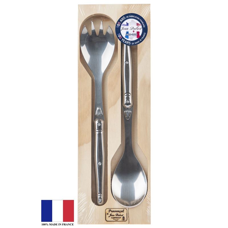 Laguiole by Jean Dubost – Authentic French Made Provencal Stainless Steel 2pc Salad Servers (Made in France)