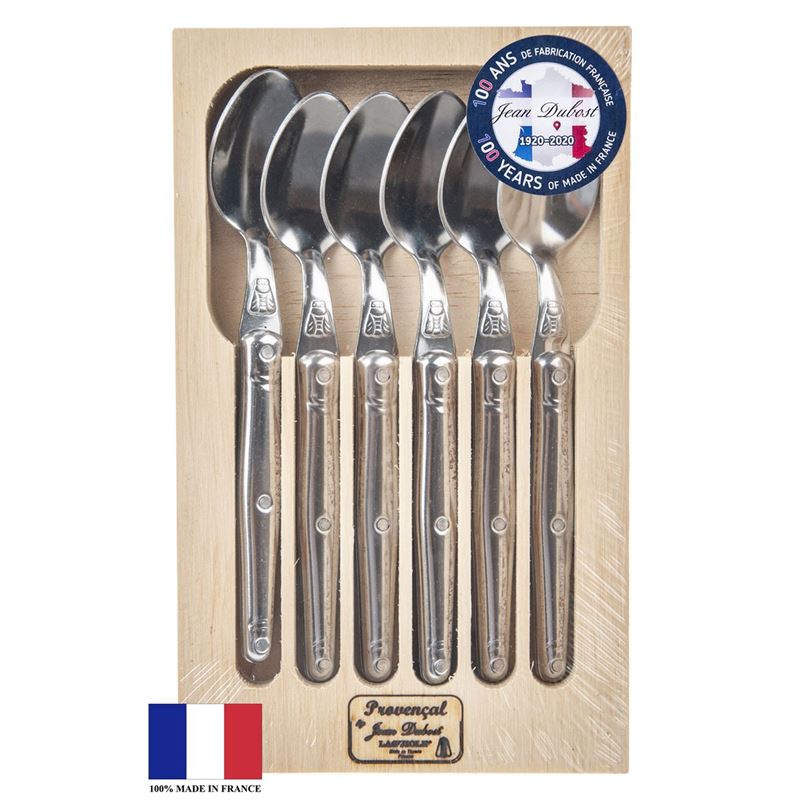 Laguiole by Jean Dubost – Authentic French Made Provencal Stainless Steel 6pc Tea Spoons (Made in France)