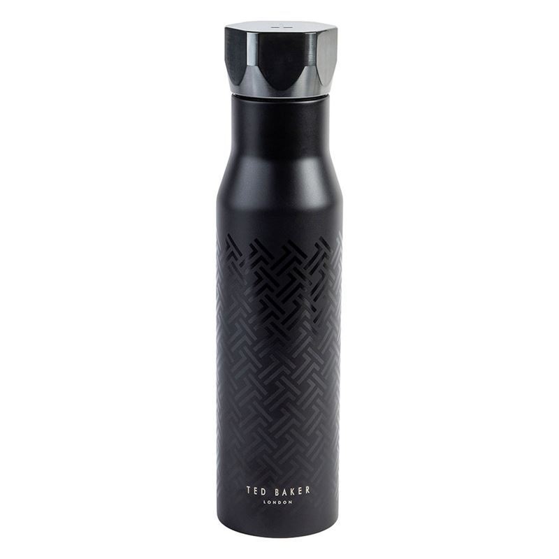 Ted Baker – Stainless Steel Insulated 750ml Water Bottle with Hexagonal Lid Black