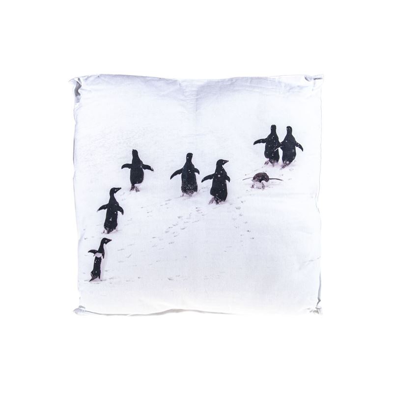 Saro – Penguin 100% Cotton Pillow 50x50cm White