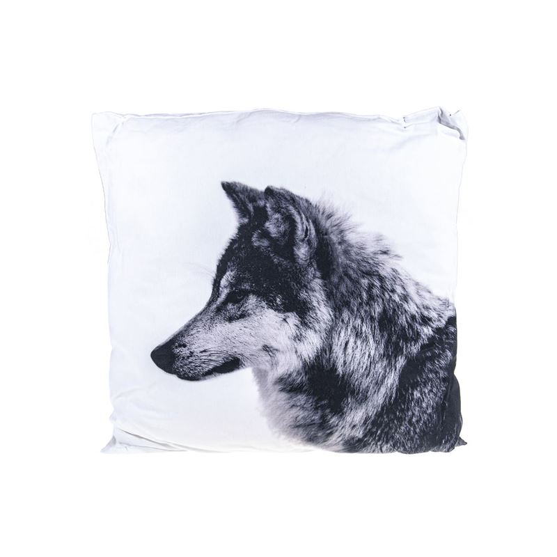 Saro – Wolf 100% Cotton Pillow 50x50cm White