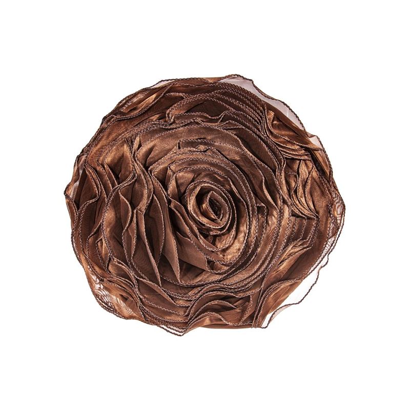 Saro – Hayley Rose 100% Cotton Pillow 40cm Round Chocolate