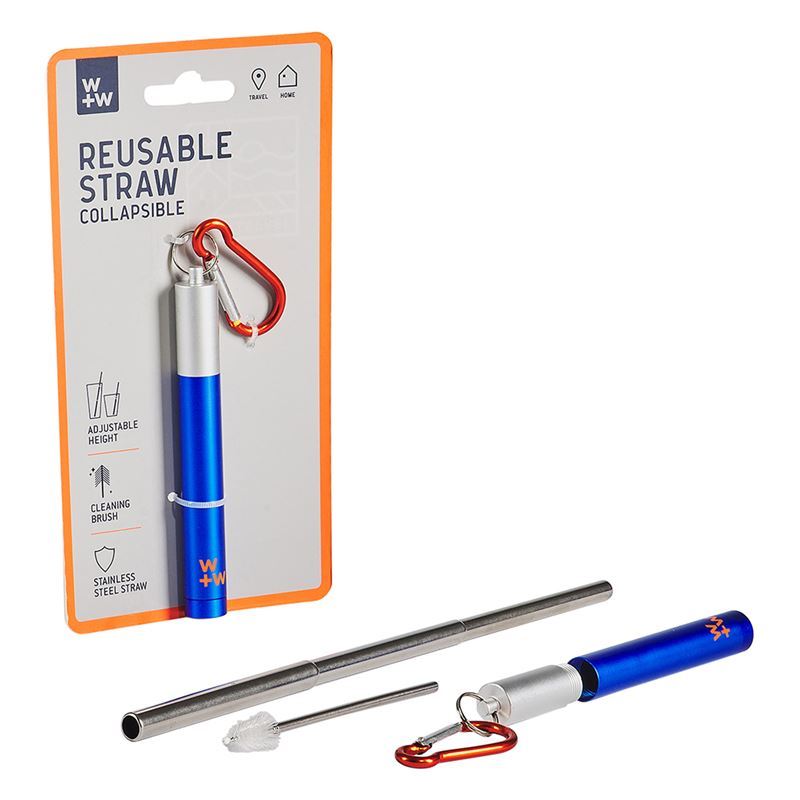 Wild + Wolf – Stainless Steel Re-Usable Straw in Carry Case & Cleaning Brush