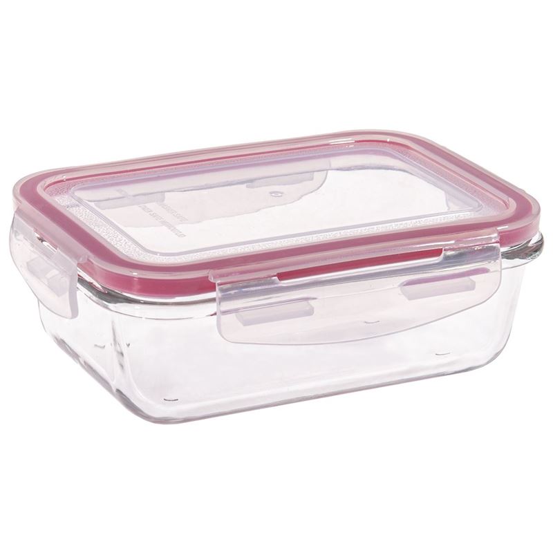Circleware - Snap it Store it Rectangular Borosilicate Food Container 500ml Red