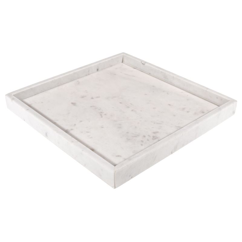 Zuhause – Karmela White Marble Square Dish Large 30x2cm