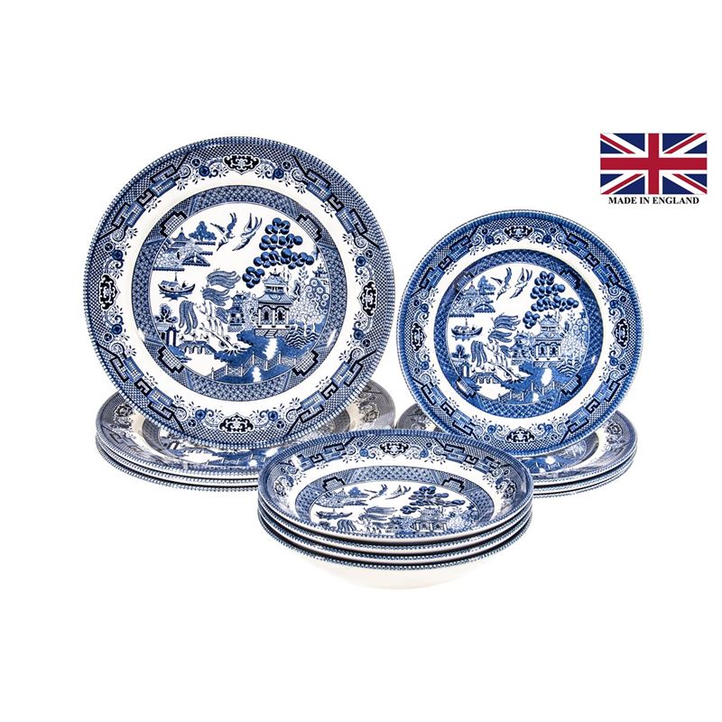 Queens by Churchill – Blue Willow 12pc Dinner Set (Made in England)