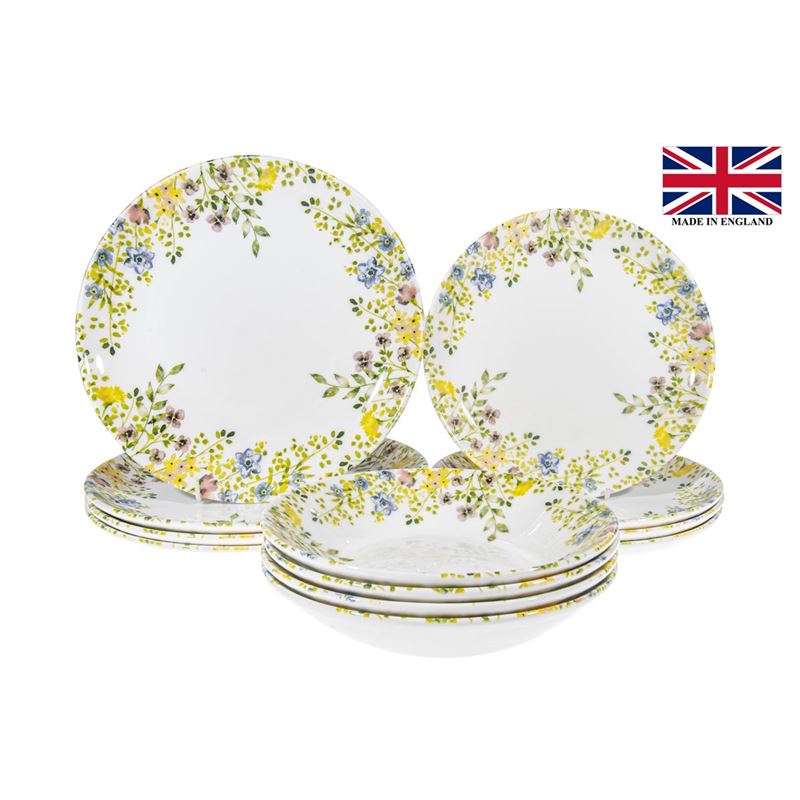 Queens by Churchill – 12pc Dinner Set Wildflower Bloom (Made in England)