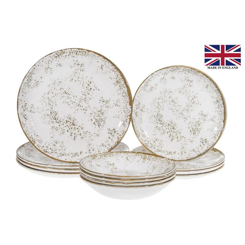 Queens by Churchill – 12pc Dinner Set Umbria Contemporary White (Made in England)