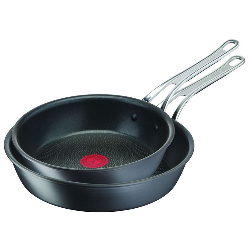Jamie Oliver by Tefal – NEW Cook’s Classic Induction Non-Stick Hard Anodised Twin Pack Frypan 24+28cm