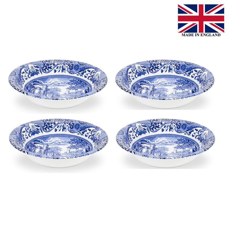Spode – Blue Italian Oatmeal/Cereal Bowl 16cm SET OF 4(Made in England)