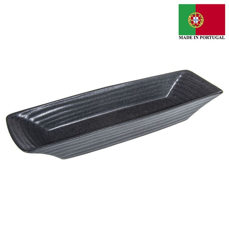 Tablekraft – Vilamoura Midnight Speckle Rectangular Tray 37.5x11x5cm (Made in Portugal)