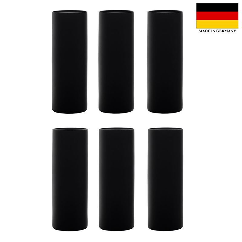 Stolzle – Campari Long Drink Matt Black 320ml Premium German Lead Free Crystal Glass Set of 6 (Made in Germany)