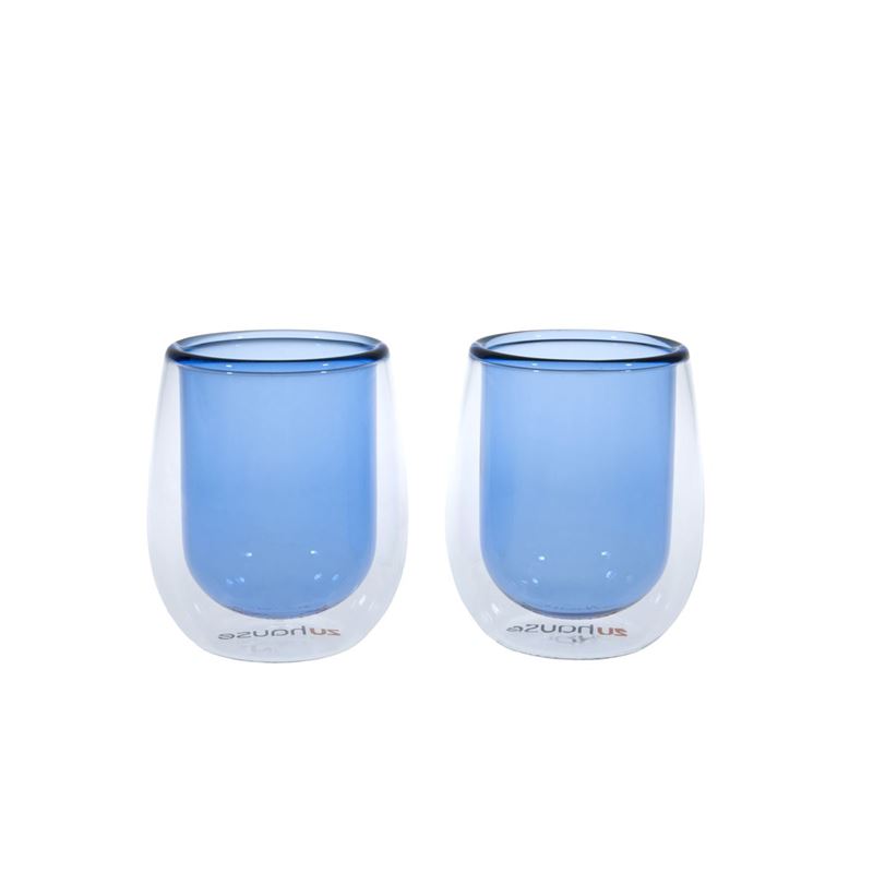 Zuhause – Saison Set of 2 Double Wall Thermo Espresso Glasses 80ml French Blue