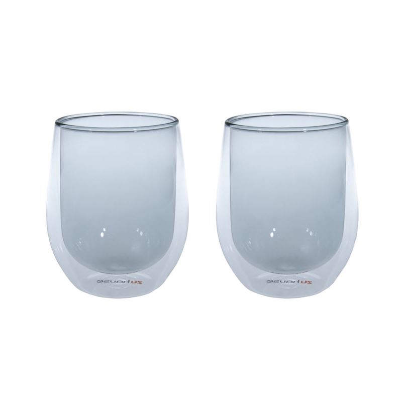 Zuhause – Saison Set of 2 Double Wall Thermo Latte Glasses 250ml Pewter