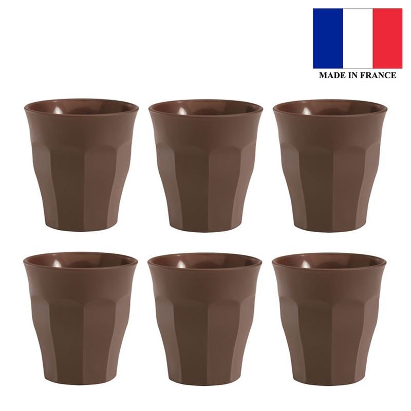 Duralex – Picardie Soft Touch Tempered Glass Tumbler 90ml Espresso Brown Set of 6 (Made in France)