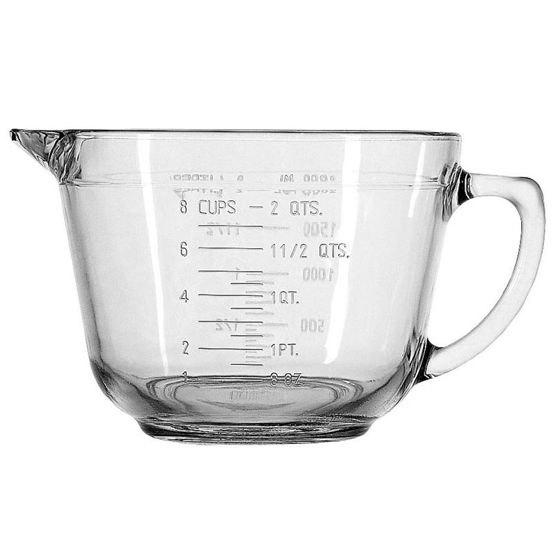Anchor Hocking – Batter Bowl with Handle 2 Litre 8 Cups (Made in the U.S.A)