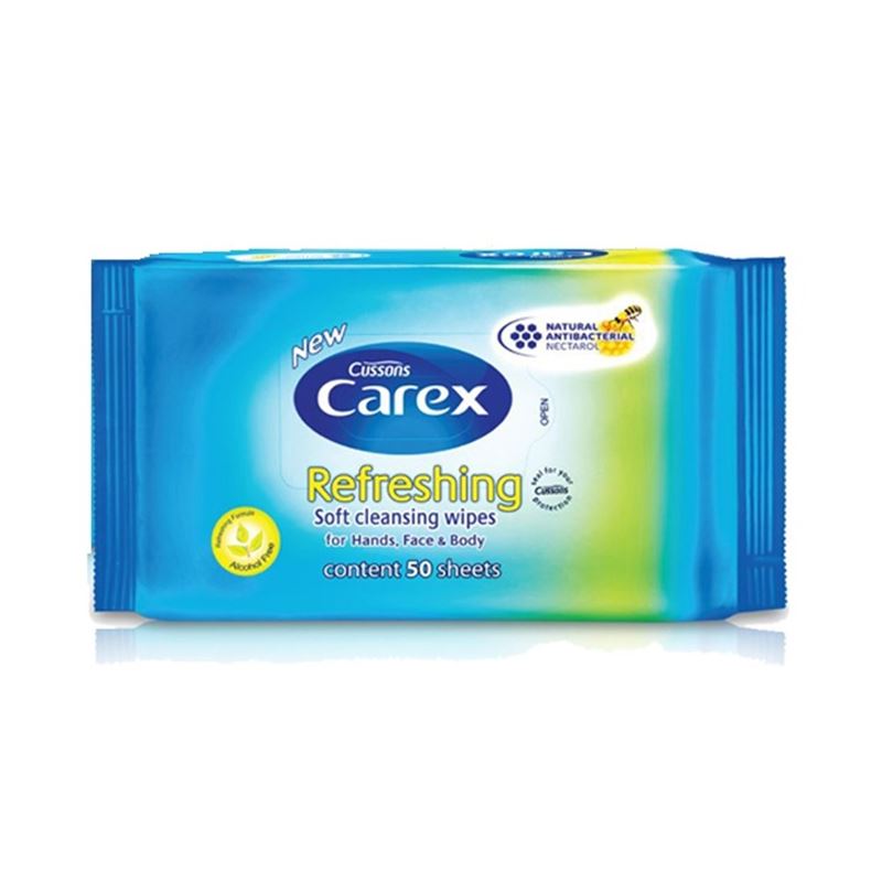 Cussons – Carex Antibacterial Cleansing Wipes 22.5x14cm Pack of 50
