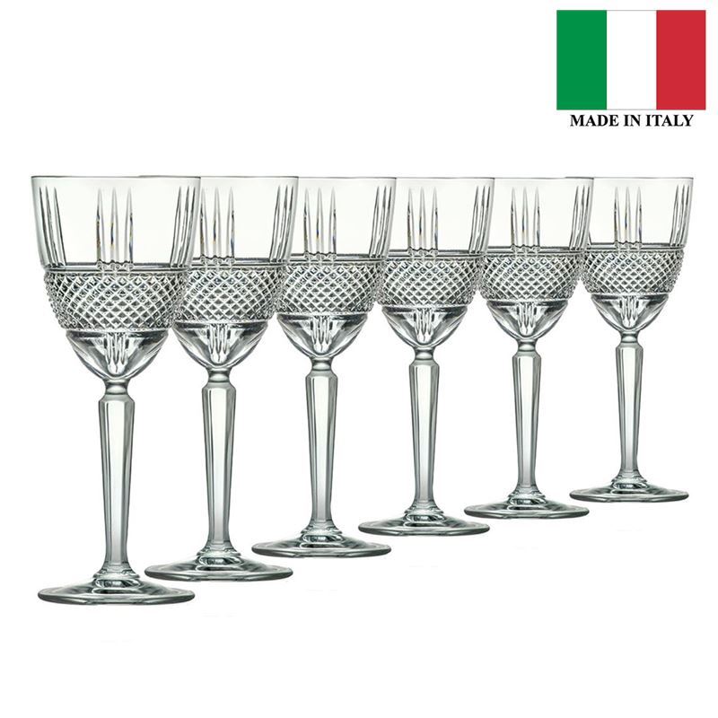 RCR Cristalleria Italiana – Brillante Red Wine Goblet 290ml Set of 6 (Made in Italy)