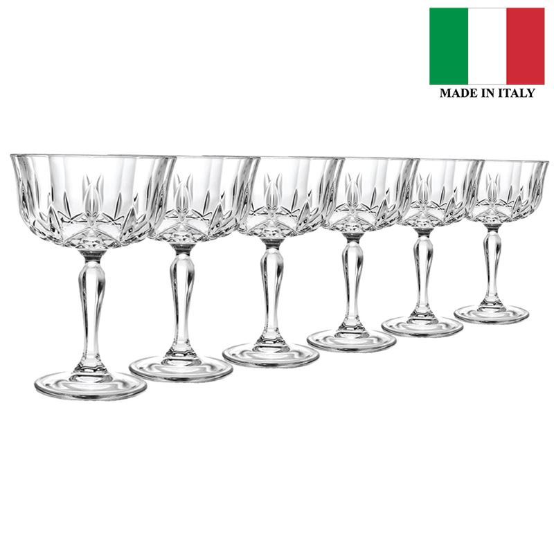 RCR Cristalleria Italiana – Opera Crystal Champagne Coupe 240ml Set of 6 (Made in Italy)