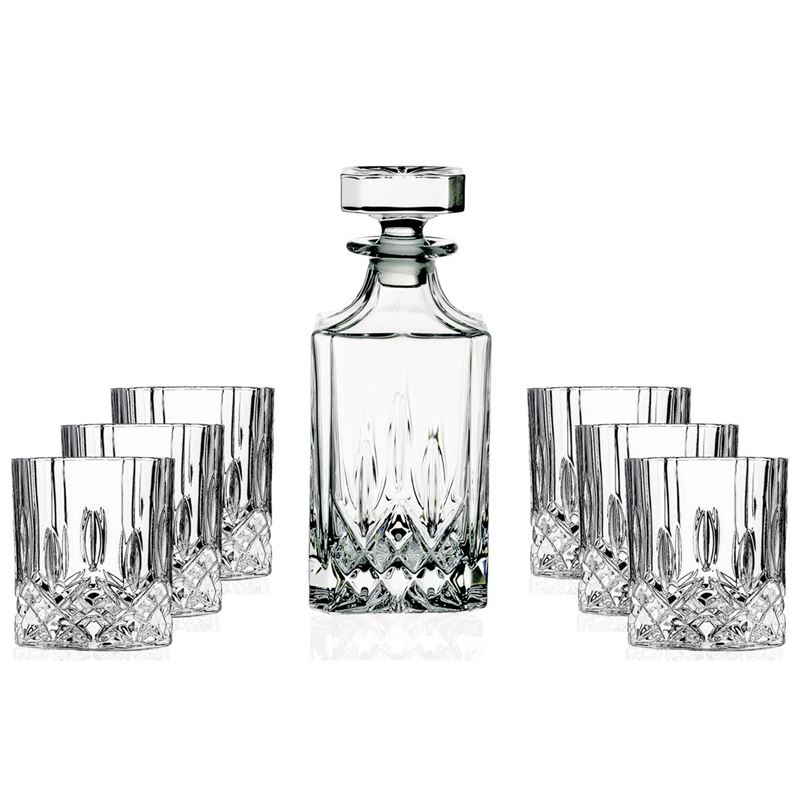 RCR Cristalleria Italiana – Opera Whisky Decanter 7pc Set (Made in Italy)