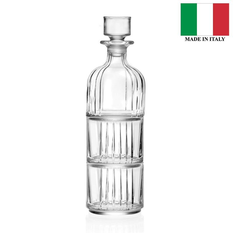 RCR Cristalleria Italiana – Combo Stacking Decanter and 2 x Glasses (Made in Italy)