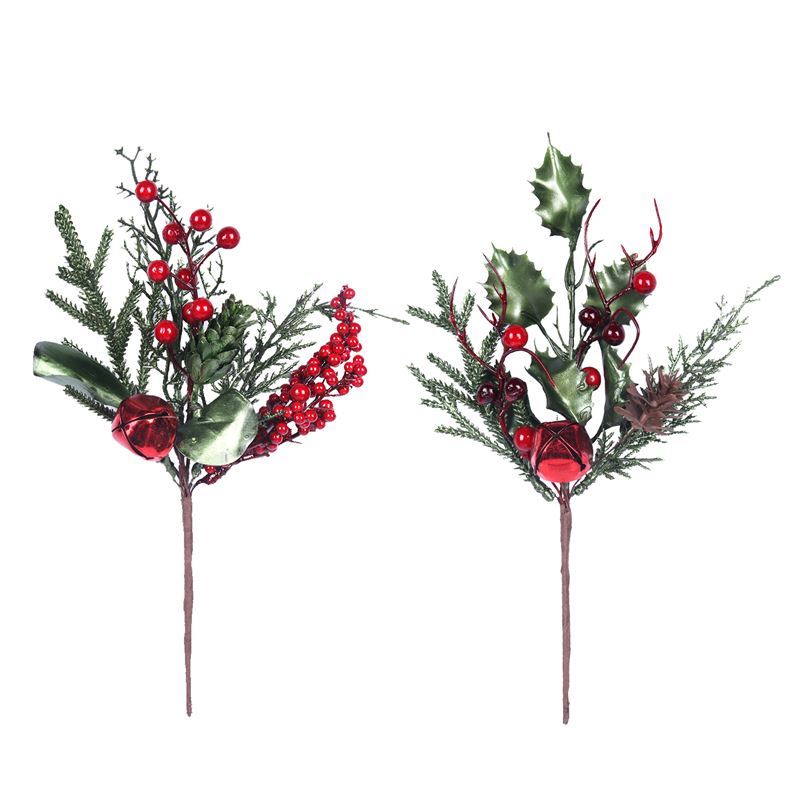 Merry Christmas Collection ’21 – Mettalic Green & Red Berry Pic 17cm