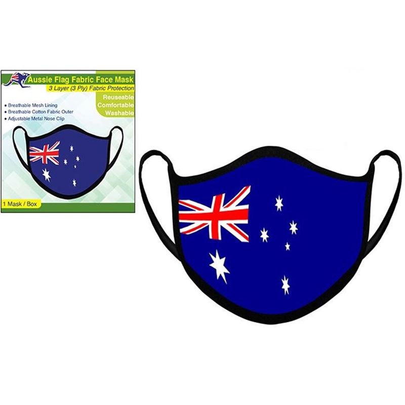Fabric Fashion Face Mask Aussie Flag  – Non-Medical