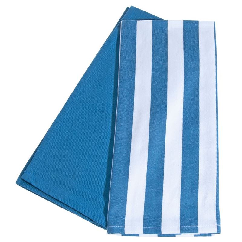 Ogilvies – Beach Stripe Tea Towel Set of 2 Blue 40x70cm