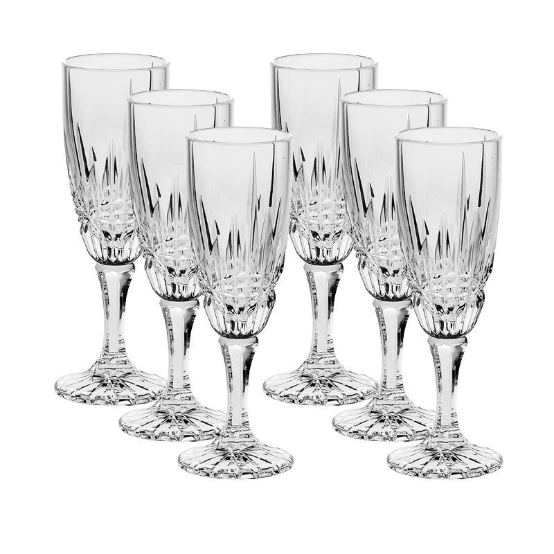 Bohemia – Bedford Flute 180ml Set of 6 24% Lead Crystal (Made in the Czech Republic)