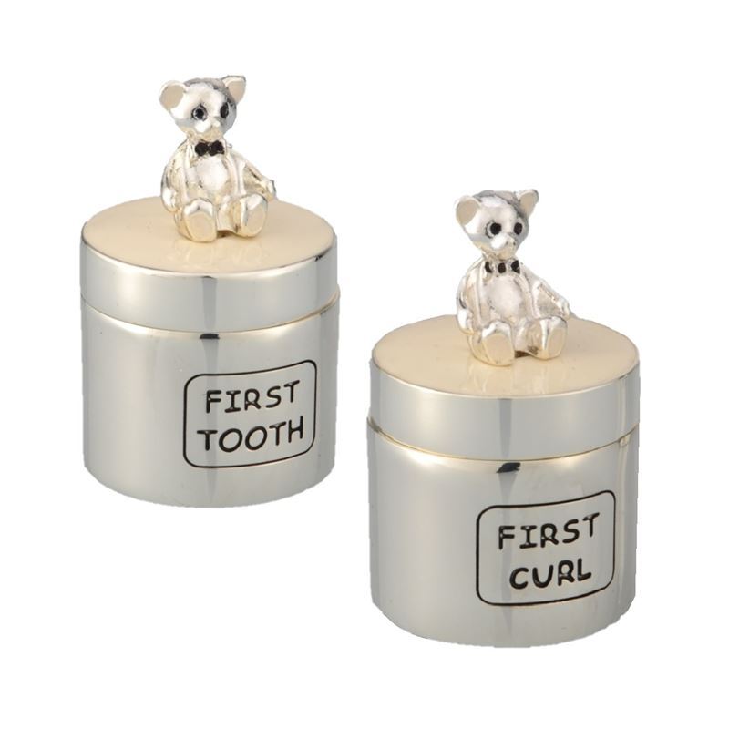 Whitehill – Silver Plated Bear !st Tool & Curl Box Set of 2