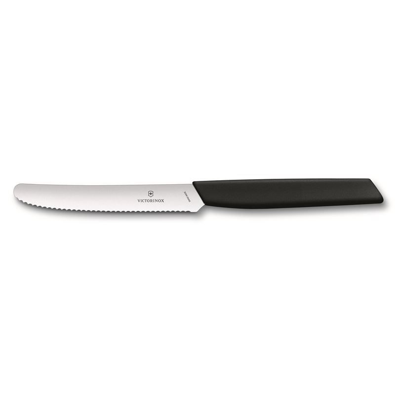 Victorinox – Swiss Modern Tomato Knife Wavy Black 11cm (Made in Switzerland)