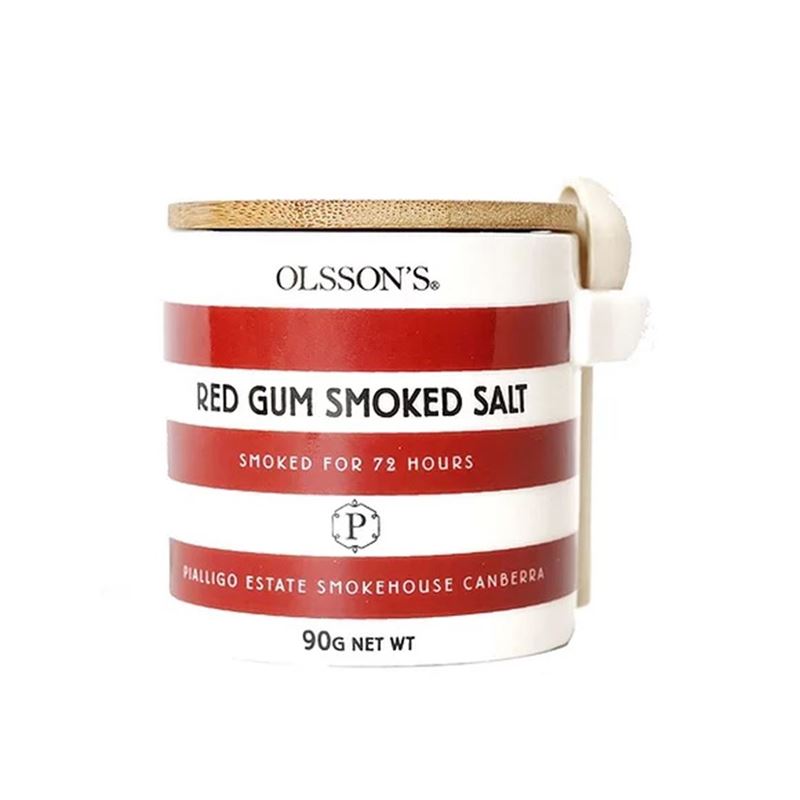 Olssons – Red Gum Smoked Salt 90g Stoneware Jar (Made in Australia)